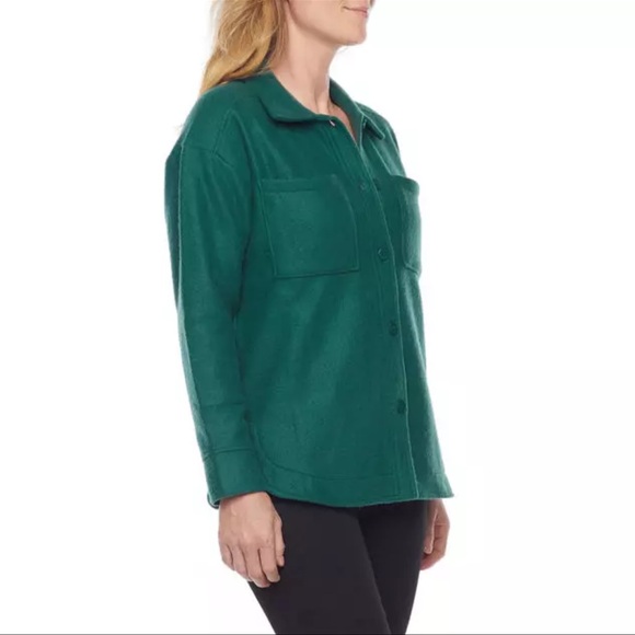 New Liz Claiborne Green Button Up Fleece Shacket Shirt Size 2T - Picture 4 of 11
